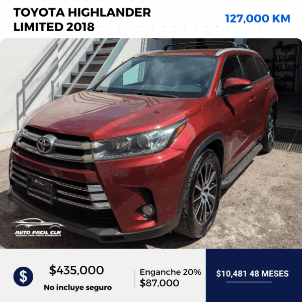 TOYOTA HIGHLANDER LIMITED 2018
